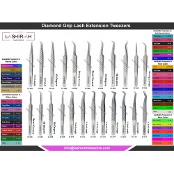 (Diamond Grip) Eyelash Extension Tweezers